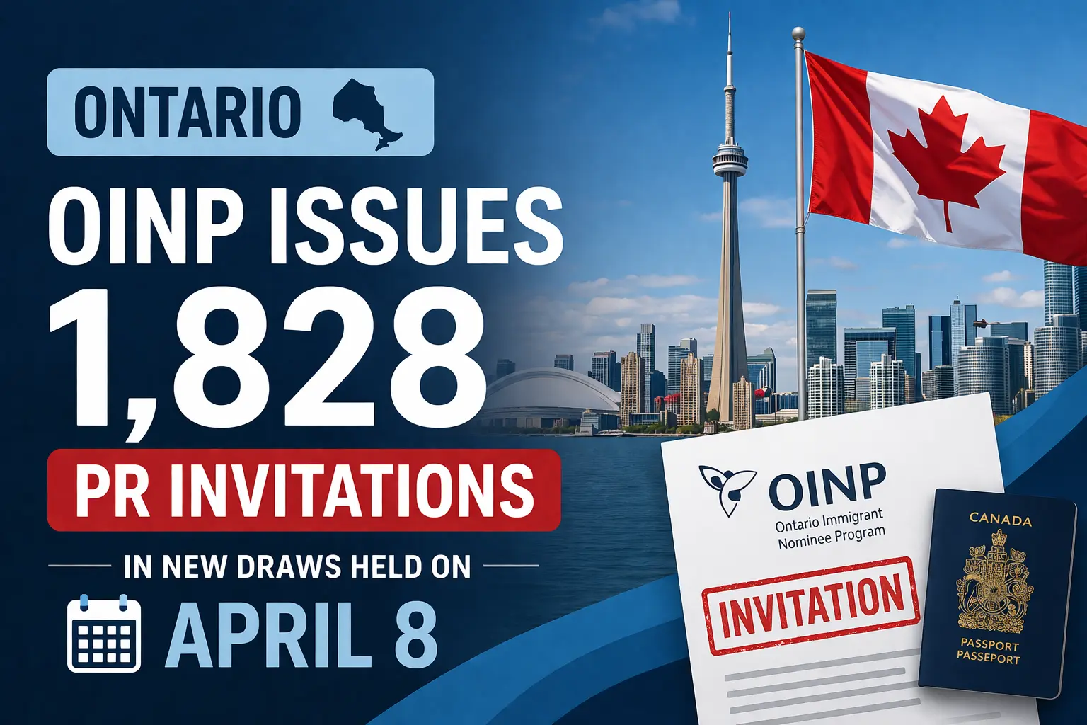 Ontario OINP Issues 1,828 PR Invitations in New Draws Held on April 8