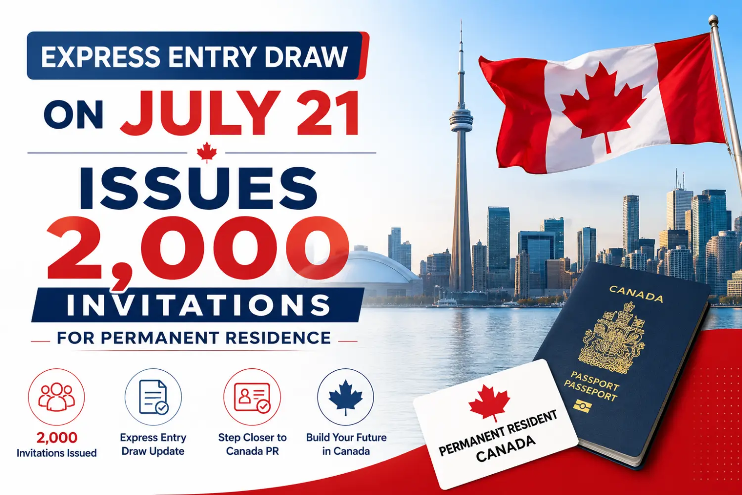 Express Entry Draw on July 21 Issues 2,000 Invitations for Permanent Residence